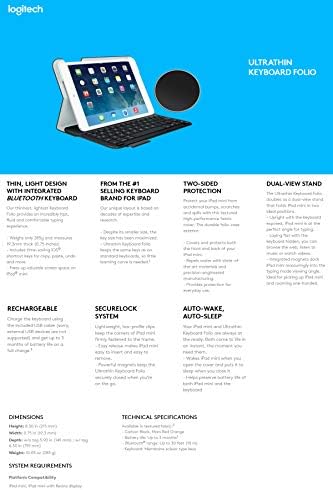 Logitech Ultrathin Folio Bluetooth tastatura za iPad Mini - Bulk Packaging-Carbon Black