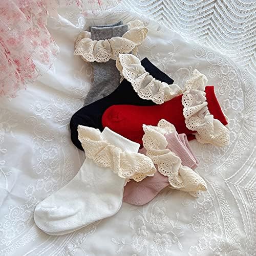 Taouous Assam baby Girls ruffles čipke čarape Toddler Princess Frilly haljina čarape za dojenčad čarape za gležnjeve
