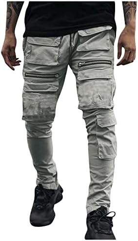 Muške pantalone Radne pantalone za muškarce Ljetne hlače Trčene pantalone Multi-džepni mali noge Tanke alate casual pantalone