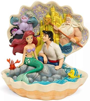 Enesco Disney Tradicije Jim Shore Little Mermaid Seashell Scene Figurine, 8.07 inča, višebojni
