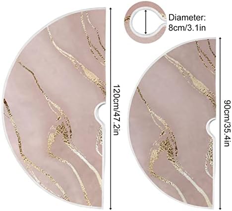 Baxiej Velike božićne suknje mat ruža zlatna vena mramora, zimska Xmas za odmor na dekoraciji drveća od 47,2 inča za unutarnju vanjsku