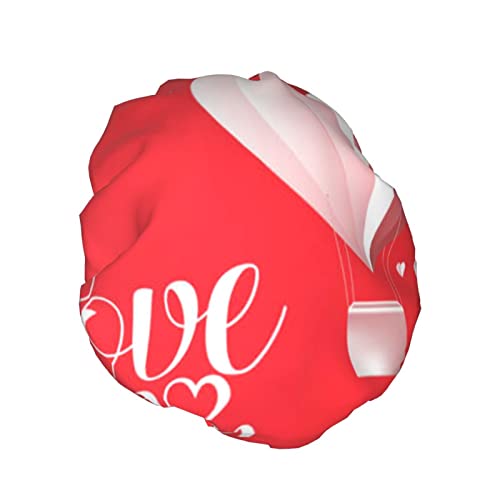 Romantični srčani balon tiskani tuš kabine, vodootporne kape za nevernu upotrebu za žene, muškarce, dječake i djevojke Spa salon