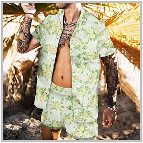 YCZDG Summer Ležerne prilike muške košulje s kratkim rukavima Odijelo Plaža Ležerne 2 komada set