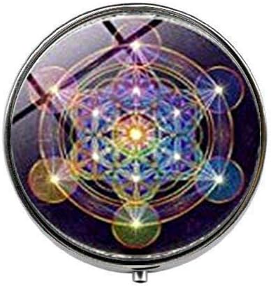 Metatron Cube Sacred Geometry Flower-Art Photo Pill Box - Charm Pill Box - Staklena Kutija Za Slatkiše