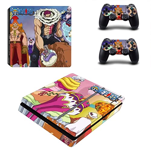 Anime jedan i dva komada Luffy Zoro Sanji Ace PS4 ili PS5 naljepnica za kožu za Sony PlayStation 4-5 konzolu i 2 kontrolere PS4 ili