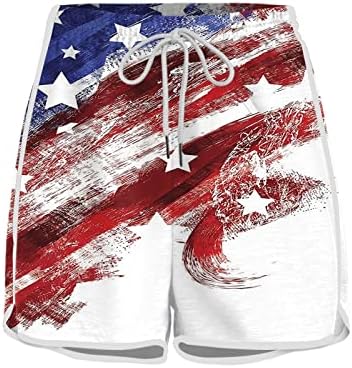 4. jula tenis trčanja za žene Ležerne ljetne kratke hlače za crteže visoke struke Američke zastave Stripes Tie-Dye Patriotsko plaža