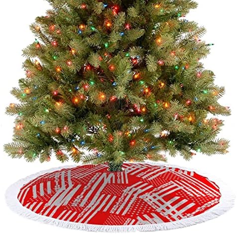 Tanka srebrna linija korekcije korekcije zastava Supporter Božićna suknja sa tasselima Xmas Holiday Flot Mat Dekoracija ispisa