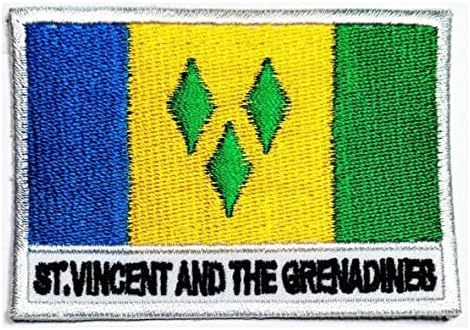 Kleenplus 1, 7X2, 6 inča. Saint Vincent i Grenadini flaster taktičke vojne zastave aplikacije zakrpe Svjetska Zastava zemlje vezene