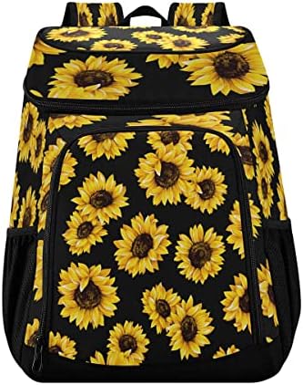 ALAZA Yellow Sunflower Art torba za ručak Cooler ruksak Torba za višekratnu upotrebu torba za zatvaranje patentnim zatvaračem za planinarenje,