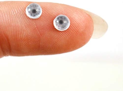 4mm sitne sive ljudske staklene oči par malih malaback kabohona za igračku skulpturu polimerna glina lutka ili nakit izrada nakita