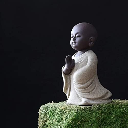 WSSBK Creative Zen Purple Clay Buddha Statue Keramički mali monk ukras Tea Pet Home Dekoracija Čaj za igranje uredskog stola