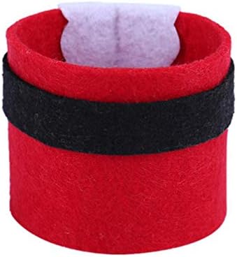 Amosfun Kickstand 4pcs Božićne prstenove sa salvetama sa Santa pojasevima uzorak Držači salveta za božićne večere ukrasi stola za