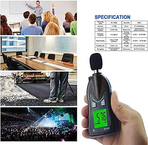 BBSJ digitalni zvuk mjerač zvuka 30-130db Audio detektor decibela Nadgledanje ispitivača LCD Smart Sensor