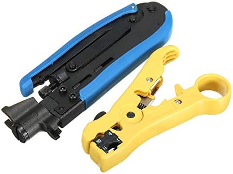 Yutool koaksijalni kablovski koaksijalni, 2pcs Coax Coaxial Cable Crimper & Stripeper Višenamjenski ručni alati