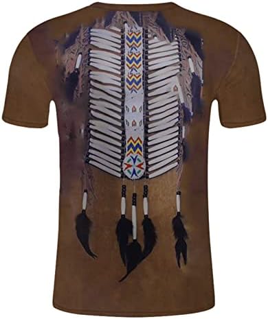 HDDK MENS vojnike majice kratkih rukava, Ljetna posada 3D Aztec Etnic Boho Print Athletic Work TEE majica