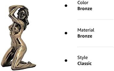 7.13 inča Nude ženska statua rukama na kosi, brončanoj boji