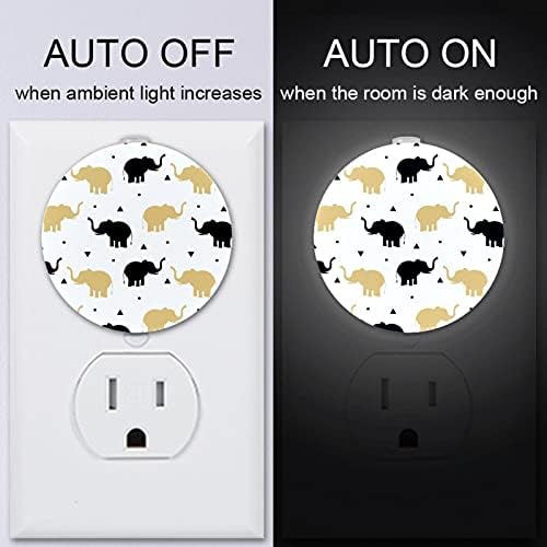 2 paketa Plug-in Nightlight LED Night Light slonova životinja sa senzorom sumraka do zore za dečiju sobu, rasadnik, kuhinju, hodnik