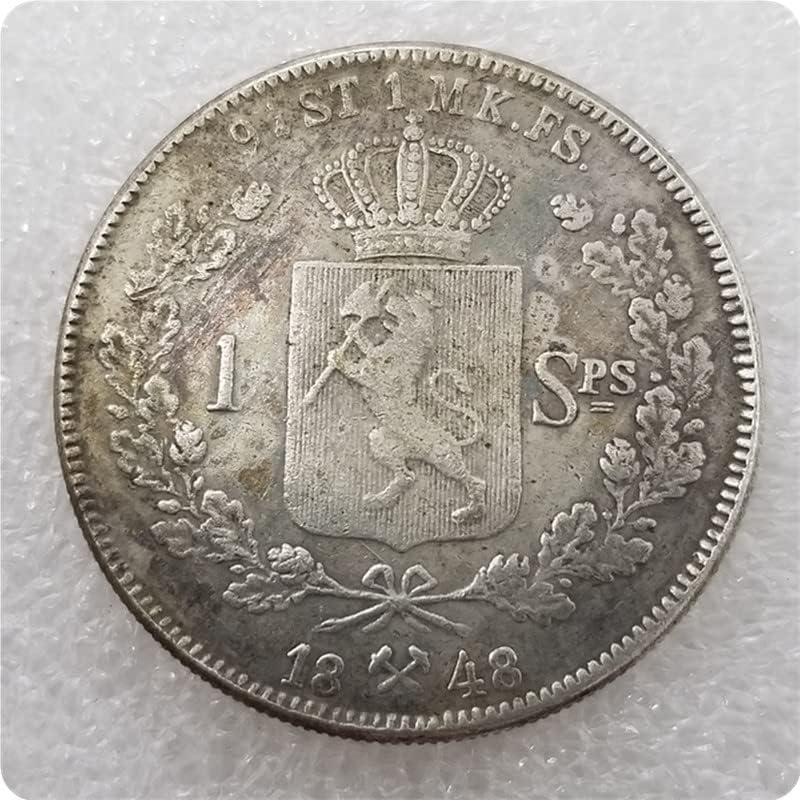 Norveška 1846, 1847, 1848-1855, 1856, 1857 Norveška 1 Specie Daler Coin