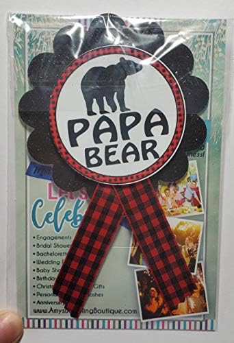 Tata medvjed tata da bude Pin Buffalo Plaid Baby tuš za tatu da nosi na Rod Reveal, crvena & amp; Crna igla, Baby Sprinkle