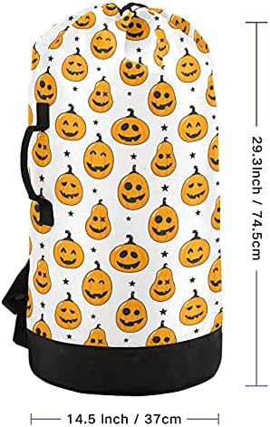 Bundeva Halloween torba za pranje veša Heavy Duty ruksak za pranje veša sa naramenicama ručke putna torba za veš sa vezicama zatvaranje