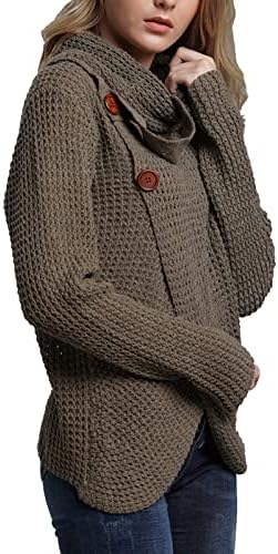 Poslovni moderni puni rukav asimetrični džemper za dame Duks za dame Striped Turtleneck Comfort