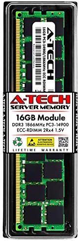 A-Tech 16GB memorija Ram za Dell PowerEdge T320 - DDR3 1866MHz PC3-14900 ECC registrovani RDIMM 2RX4 1.5V - Single Server