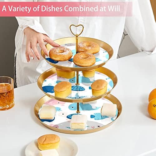 Stalci za torte Set od 3, morski život kitova torta postolje za prikaz stola Desert Cupcake stalak za vjenčanje Baby Shower proslava