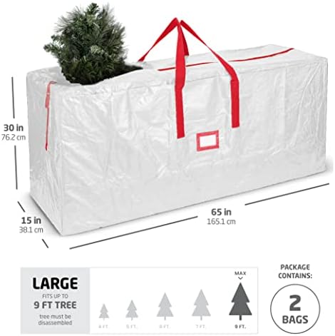 Zober 2-Pack Umjetna ekstra velika torba za čuvanje jelke-odgovara do 9 stopa prazničnih Božić rastavljenih stabala sa izdržljivim