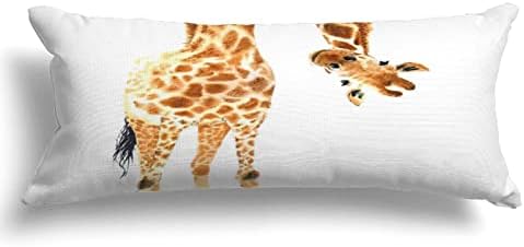 Giraffe pamučni jastuci za odrasle akvarel žirafe jastuk za tijelo za trudnice za trudnice s vodenim konorom dugih jastuka sa patentnim