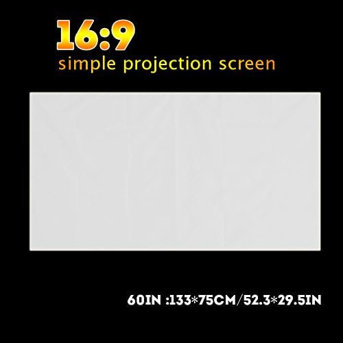 Bijeli ekran za projektor, ekranu zaslona projektora, projekcijski materijal prozora, prenosiv ekran sa ciradom bijele boje 16: 9