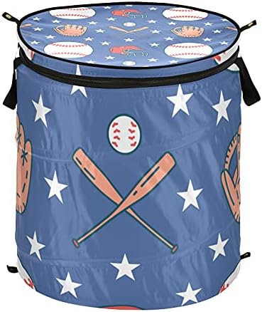 Bejzbol Softball Pop up korpa za veš sa poklopcem sa patentnim zatvaračem sklopiva korpa za veš sa ručkama sklopiva korpa za odlaganje