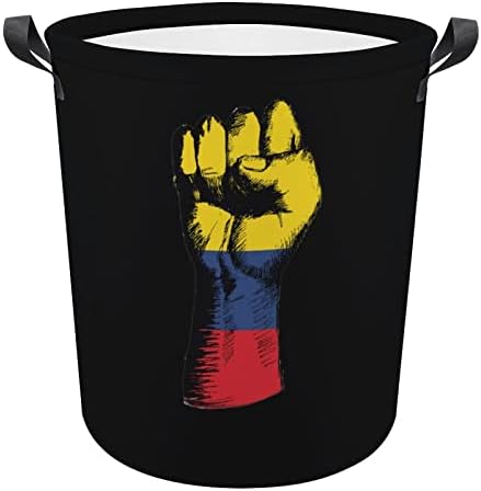 Kolumbijska Zastava Nation Spirit korpa za veš okrugle platnene platnene korpe sa ručkama vodootporna sklopiva kanta za pranje veša
