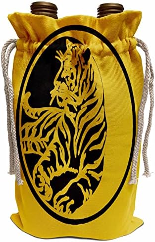 3drose tigar silueta u plemenom tetovažnom stilu vektorske umjetnosti - vinske torbe