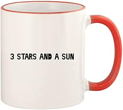 Knick Knack pokloni 3 zvijezde i Sun-11oz ručka u boji i šolja za kafu sa obodom, Crvena