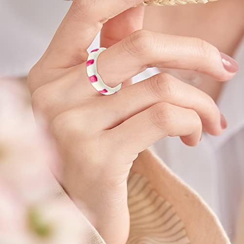 Yistu Boho prstenovi za žene šareno ulje kapljenje emajla visokog osježanskog prstena ženskog manjinskog dizajna osjetilo nepravilno otvaranje zlatne folije biserne prsten