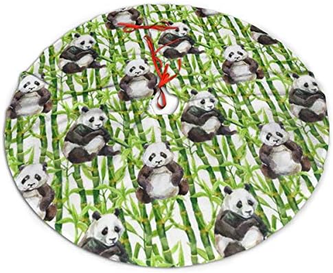 LveShop Panda bambuo akvarel uzorak božićne suknje suknje luksuzno okruglo zatvoreno Vanjski mat rustikalni Xmas Tree Odrezi za odmor