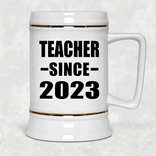 Dizajnirajte učitelja od 2023., 22oz pivska stena keramička tankarda sa ručicom za zamrzivač, pokloni za rođendan godišnjica Božićne