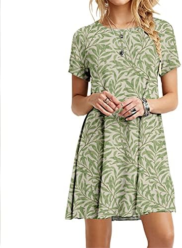 Iqka ženska Plus Size ljetna Ležerna labava pruga s printom s V-izrezom kratke rukave Mini haljina sarafan