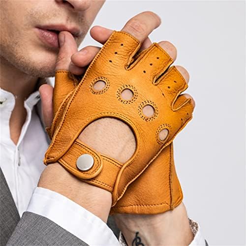 N / A tanke opruge muške kožne rukavice za vožnju bez Podstavljenih rukavica s pola prsta sportske rukavice za fitnes bez prstiju