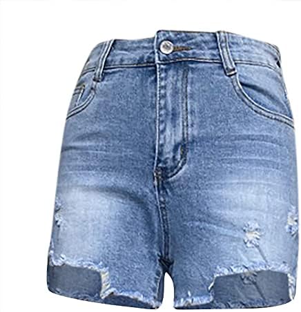 FVOWOH ženske džins šorc sa visokim strukom džins hlače modni ženski šorc Casual Ripped Denim struk visoki ljetni šorc