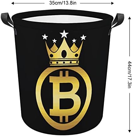 Bitcoin King korpa za veš korpa torba za pranje kanta za skladištenje sklopiva visoka sa ručkama