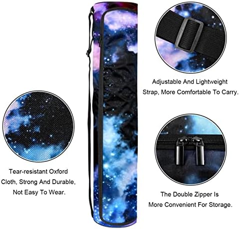 Nebula Galaxy Starry Sky Yoga Mat torbe sa punim patentnim zatvaračem Yoga torba za nošenje za žene i muškarce, nosač prostirke za