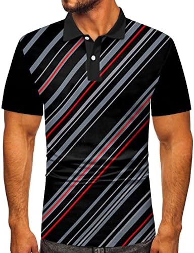ZDDO MENS Polo Golf Majice, modni prugasti linijski tenis kratkih rukava Ljeto Slim Fit Ležerne prilike atletske sportske košulje
