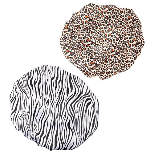 HealFy Leopard Zebra Kape za spavanje Bonnets Podesivi Slouchy Beanie Hat Wided Band Night HATS tuš kadu za glavu Turbana za salon
