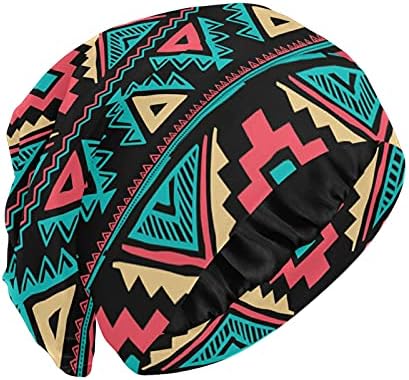 Kapa s lubanjem Sleep Honet Honet Beanies za žene Striped trouglovi Bohemian Vintage Geometric Spavaća kapa Radni šešir za kosu Noćna