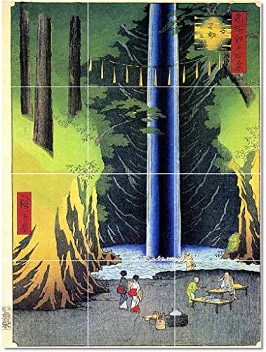 Keramička pločica MURAL-UTAGAWA Hiroshige Ukiyo-e Pločica Mural Moderni podni preuređivanje 24 w x 32 h Korištenje 8 x 8 keramičkih