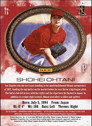 2018 Panini Diamond Kings 73 Shohei Ohtani Los Angeles Angels Baseball Card