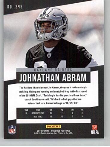 2019 Panini prestige 246 Johnethan Abram RC Rookie Oakland Raiders NFL fudbalska trgovačka kartica