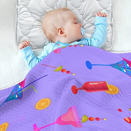 Swabdle pokrivač egzotični kokteli Pamučni pokrivač za dojenčad, primanje pokrivača, lagana mekana prekrivačica za krevetić, kolica,