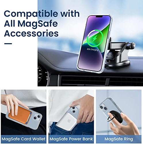 Vego Case za iPhone 14 Plus 5G 2022, magnetska futrola kompatibilna sa magsafe sa ugrađenim jakim magnetima, kristalno čisti [žuti